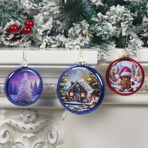 <span class=keywords><strong>Bolas</strong></span> de cristal de Navidad personalizadas, venta al por mayor, <span class=keywords><strong>bolas</strong></span> de cristal planas de Navidad vacías - Product Image 6