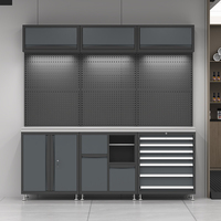 Grand meuble à outils et armoire de rangement combinés |   Banc de travail de garage |   Boîte à outils en acier pour atelier et garage