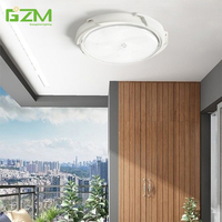 Plafonnier solaire LED circulaire pour intérieur, balcon, couloir, cour fraîche, garage, télécommande, salon
