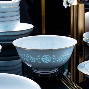 Service de table exquis sous glaçure de Jingdezhen, vaisselle domestique, bol en porcelaine Phnom Penh, bol cadeau, assiette de dîner, vente en gros - Product Image 4
