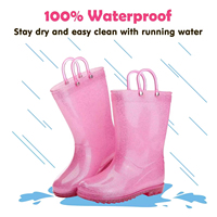 Bottes de pluie en PVC pour enfants, résistantes à l'eau, mi-mollet, mode rose, personnalisées OEM et ODM, pour filles, YL-1422