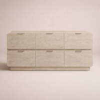 Nouvelle Arrivée : Ensemble de Meubles de Chambre à Coucher – Commode Moderne de Haute Qualité à 6 Tiroirs en Bois de Chêne Massif, Table de Maquillage Large
