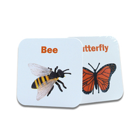 Vente en gros de cartes Flash personnalisées avec des animaux et des insectes pour enfants, impression de jeux éducatifs pour enfants