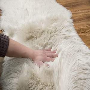 Kunst pelz Schaffell Beige Teppich Ultra Soft Fluffy Kunst pelz Shaggy Stuhl bezug Sitzpolster für Schlafzimmer Wohnzimmer Plüsch - Product Image 4
