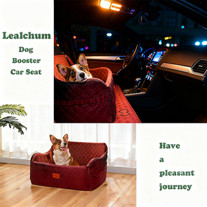 मशीन धोने योग्य पोर्टेबल कुत्ते कार बिस्तर समायोज्य सुरक्षा उपभेदों साइड स्टोरेज जेबों का समर्थन करते हैं - Product Image 6