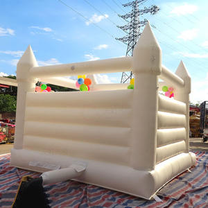 Château gonflable commercial extérieur blanc pour <span class=keywords><strong>location</strong></span>, idéal pour mariages et fêtes, en PVC, capacité 300 kg, facile à installer - Product Image 4