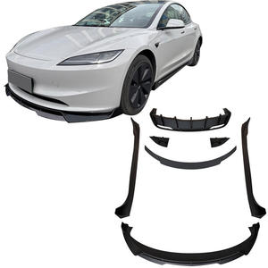 Pièces de carrosserie automobile : Lame avant, diffuseur arrière, jupes latérales pour Tesla Model <span class=keywords><strong>3</strong></span>, nouveau kit de pare-chocs à fixation par boulons, ajustement universel - Product Image 1