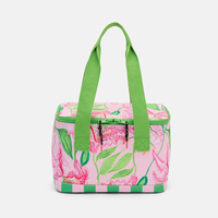 Sac isotherme pliable personnalisé à imprimé hawaïen pour pique-nique, plage, vin, boissons, aliments, camping