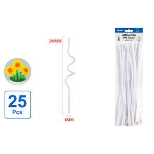 25 Pezzi Scovolini Bianchi 6mm X 300mm per Progetti Creativi e Fai-da-Te, Materiali per Artigianato Marca Peiyong Modello 860133 - Product Image 1