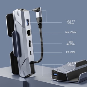 แท่นเชื่อมต่อ 5 in 1 Type C พร้อมพอร์ต USB 3.0, HDTV, อะแดปเตอร์ RJ45 Lan Ethernet 1000M, ช่องชาร์จ 100W PD และฮับ USB C สำหรับ Steam Deck - Product Image 4