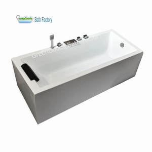 Bañera independiente de acrílico blanco para familia y una persona, <span class=keywords><strong>Simple</strong></span>, 59 pulgadas - Product Image 1