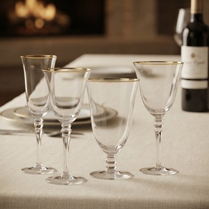 Lot de Gobelets en Cristal Transparent à Bord Doré – <span class=keywords><strong>Verres</strong></span> à <span class=keywords><strong>Vin</strong></span> Vintage Perlés à Long Pied pour Mariages, Fêtes, Noël et Décoration de Table à Domicile - Product Image 3