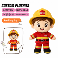 Peluche personnalisée d'ouvrier du bâtiment, jouet en peluche d'ingénieur OEM avec casque de sécurité et logo pour cadeaux d'entreprise