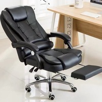 Chaise de bureau de direction confortable en cuir écologique de haute qualité, dossier haut manuel, chaise de bureau de luxe inclinable