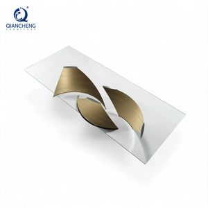 Mesa de Comedor Rectangular de Alta Calidad con Patas de Acero Inoxidable Moderno y Cubierta de Vidrio Templado para Restaurante, Hotel y Hogar - Product Image 5