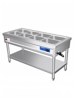 Gewerblicher Edelstahl-Speisenwärmer Bain-Marie Buffet-Serviertheke für Restaurant Hotel Kantine Anpassbar