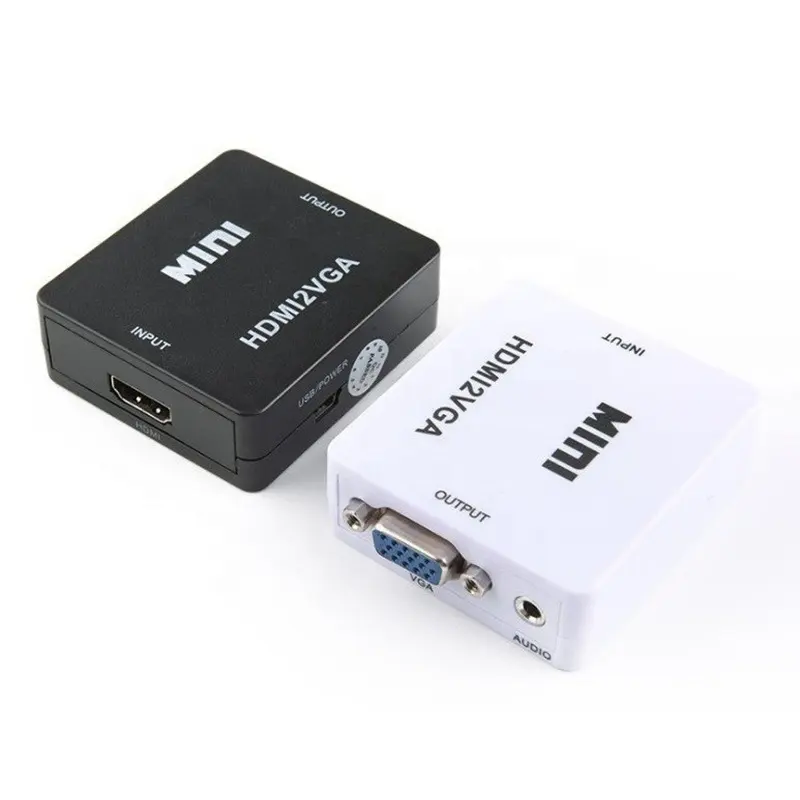 Full Hd 1080P Hdmi Naar Vga Converter Box Met Audio En Usb Mini HDMI2VGA Hdmi 2 Vga Converter