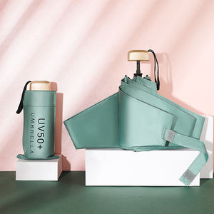 <span class=keywords><strong>Parapluie</strong></span> pliable <span class=keywords><strong>de</strong></span> petite taille à ouverture manuelle semi-automatique avec logo personnalisé, 5 plis, couleur unie, protection solaire UV - Product Image 1