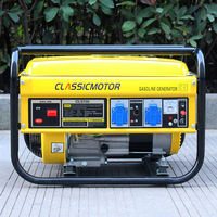 Générateur d'essence portable refroidi par air BISON BS2500 5Kw 220/380V 50/60Hz monophasé, réservoir de carburant de 15L, 6,5HP, démarrage par lanceur manuel + électrique