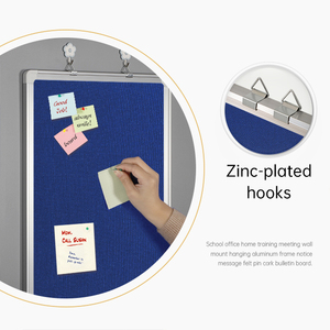 Fabric Bulletin <strong>Board</strong> for School Classroom Use Aluminum Frame Whiteboard with Felt Soft <strong>Board</strong> <strong>Pin</strong> Message Function <strong>White</strong> Color - Product Image 3