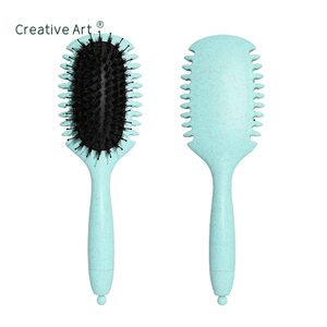 Peigne démêlant et massant le cuir chevelu 2-en-1 en paille de blé écologique, double face, pour coiffure et modelage des <span class=keywords><strong>cheveux</strong></span> à domicile - Product Image 4