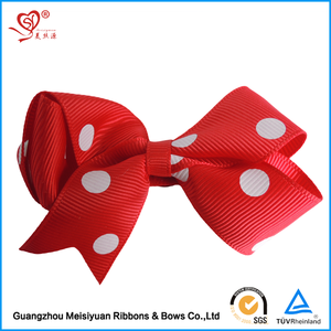 Pabrik Penjualan Langsung Pita Hairband Anak Busur Polka Dot Pita Cetak Pita Busur Jepit Rambut - Product Image 6
