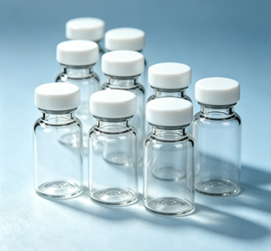 Flat White Plastic Lid Ultra Clear Borosilicate <b>Crimp</b> Vials, Airtight Mini Glass Bottles For Sample Storge - Product Image 2