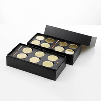 Fabricant de boîtes cadeaux rigides en papier noir avec impression de logo personnalisée de luxe, boîtes cadeaux pliables manuellement, boîte cadeau pour caviar