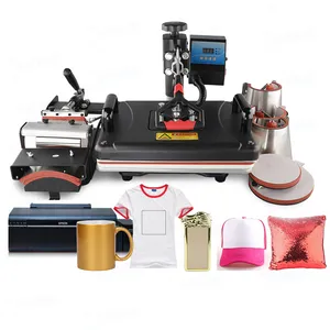 top quality t-shirt mug plate cap combo cotton fabric printer /t-shirt printing machine for sale