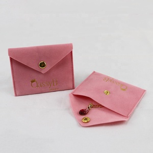 Luda Custom Velvet Jewelry Display Pouch Microfiber Faux Suede Flap <b>Envelope</b> Necklace Earring Jewelry Packaging Bag with logo - Product Image 2