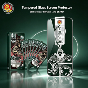 ฟิล์มกระจกนิรภัย <span class=keywords><strong>iPhone</strong></span> KA-A04 ความหนา 0.4 มม. 9H เคลือบพลาสม่าสองชั้น ขัดเงา 120C ดีไซน์โค้งมนแบบ O-Fold ป้องกันเต็มจอ - Product Image 1