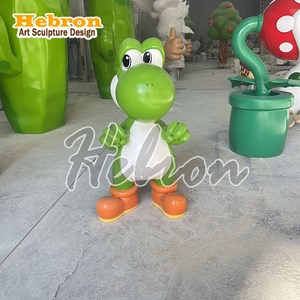 Estatua de <span class=keywords><strong>Yoshi</strong></span> de fibra de vidrio personalizada, escultura de resina de tamaño real, decoración artística para jardín exterior. - Product Image 3