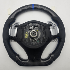 Volante in Fibra di Carbonio con Pelle Traforata e Cuciture <span class=keywords><strong>Blu</strong></span> per BMW E90, Prodotto Popolare - Product Image 6