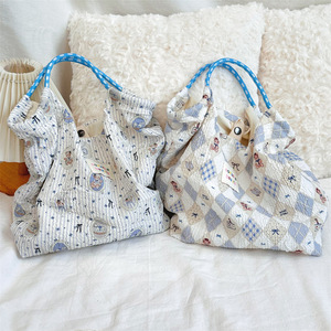 Sac à main en coton brodé mignon pour femmes, sac à main de dessin animé pour l'été - Product Image 3