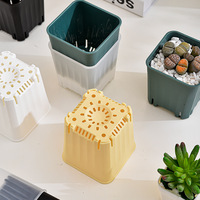 Pot Bunga Plastik Mini Persegi Grosir 5*8cm Finishing Matte Desain Minimalis untuk Berkebun di Rumah Pot Berdiri Indoor/Outdoor