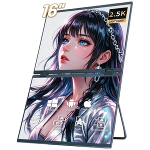신제품 2.5K 슬림 경량 60Hz 듀얼 스크린 휴대용 모니터 <span class=keywords><strong>16</strong></span>인치 2560 X 1600 해상도 LCD 외장 모니터 - Product Image 1