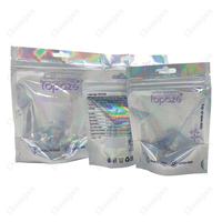 Logo personnalisé ECO holographique MINI stockage thermoscellé clair Mylar argent Laser emballage alimentaire fermeture à glissière sacs avec trou de suspension