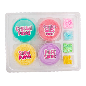 Kids Craft Slime <b>Kit</b> 4 Different Type of <b>Clay</b> Non Sticky Glitter Clear Crystal Snow Putty Accessories Toy for Kids Party Favors - Product Image 5