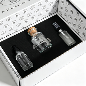 Boîte d'expédition en carton ondulé personnalisée avec insert pour ensemble de soins de la peau, emballage de flacon en verre, coffret cadeau cosmétique de luxe avec séparateur - Product Image 1
