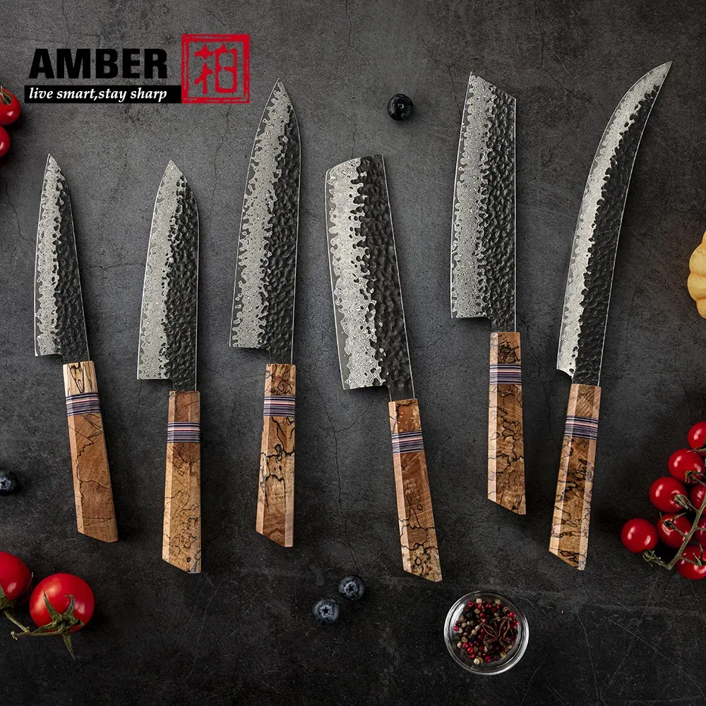 Mais Popular 67 camadas VG10 Carniceiro Carving Slicer Chef Santoku Cleaver Paring Japonês Damasco Faca com Cabo De Madeira