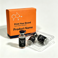 Boîtes de stockage de peptides écologiques personnalisées avec étiquettes holographiques et fermeture magnétique pour flacons de 3 ml, emballage en plateau plastique