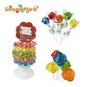 Piruleta con sabor a fruta en forma <span class=keywords><strong>de</strong></span> rosa, palitos <span class=keywords><strong>de</strong></span> aperitivos <span class=keywords><strong>de</strong></span> dulces duros mezclados empaquetados en una bolsa, golosinas dulces para niños y <span class=keywords><strong>adultos</strong></span> - Product Image 1