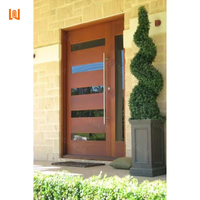 Entrée en bois en vente chaude Extérieur de la maison Bois massif Autres portes Intérieur principal Porte d'entrée en bois double pour les maisons