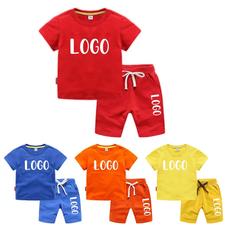 Kunden spezifisches Set di abbigli amento per Bambini Kids Short Summer Kleidung Sets Jungen 4 bis 12 Jahre alte Kinder Sets Kleidung