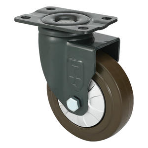 Mittelgroße Schwerlast-Lenkrolle 3/4/5/6/8/10 Zoll Schwarzes Vollgummirad mit PA-Trolleyrad für Schubkarre und Handwagen - Product Image 1