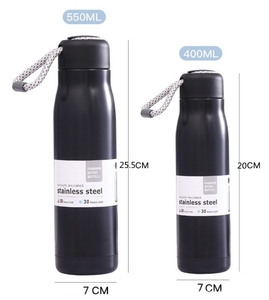 400ml 550ml phòng tập thể dục thể thao Chai Nước Uống ly du lịch xách tay tùy chỉnh thép không gỉ chân không chai nước <span class=keywords><strong>Flask</strong></span> với dây thừng - Product Image 3