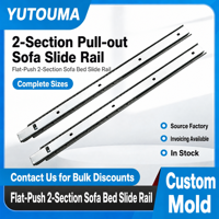 Rail coulissant réglable pour canapé, 46 mm de large, 2 sections, robuste, épaisseur 2,0 mm, ouverture centrale, ouverture et fermeture silencieuses
