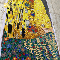 Mosaïque en verre artisanale personnalisée, motif le baiser, murale décorative, parquet mural, carrelage mural pour la décoration intérieure d'hôtels, de maisons et de villas