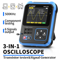 Osciloscopio Digital de Alto Perfil Fnirsi DSO-TC3, Comprobador de Transistores, Generador de Señales 3 en 1, Comprobador de Componentes Electrónicos