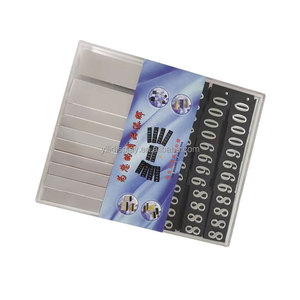 Supporto per espositore per gioielli in plastica trasparente in plastica nera trasparente con etichetta in metallo digitale regolabile - Product Image 1